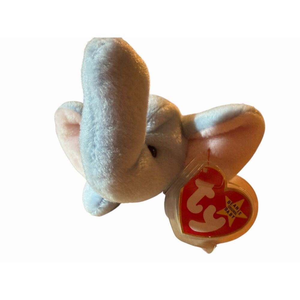 Ty Peanut the Elephant Beanie Babies 1995 Retired Blue “Mint” w/ Errors